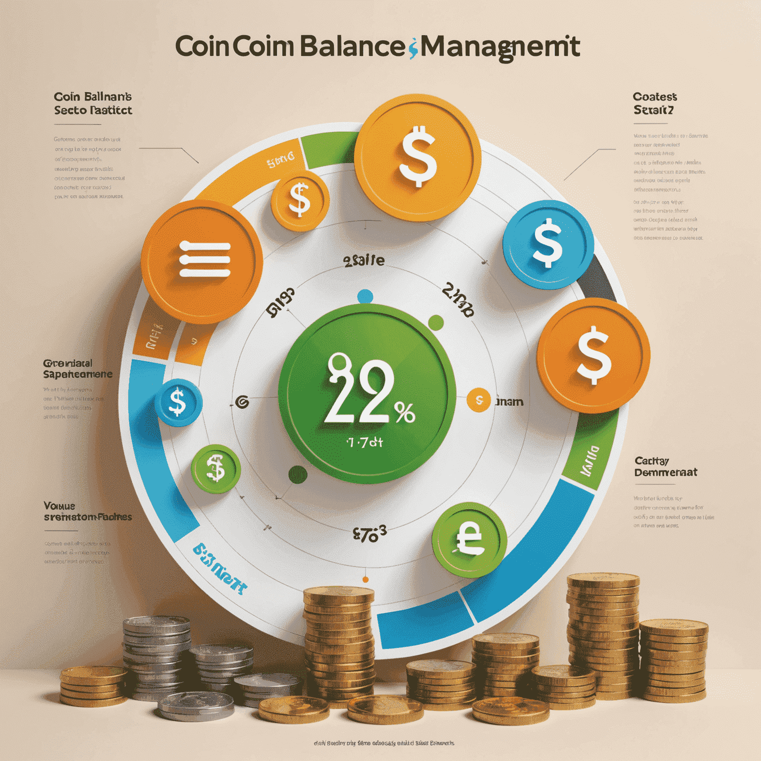 A graph showing coin balance management strategies, with icons representing daily budgets, free coin offers, and game denominations